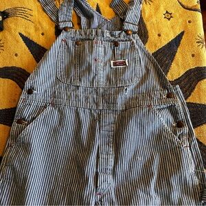 Striped Denim Overalls